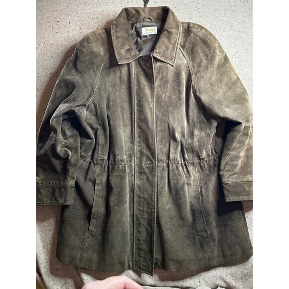 Talbots Petite Brown Suede Coat | Thinsulate Lined | Drawstring Waist L/XL - Picture 1 of 9